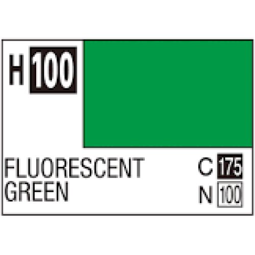 H100 Fluorescent Green Aqueous Hobby 10 ml. boja