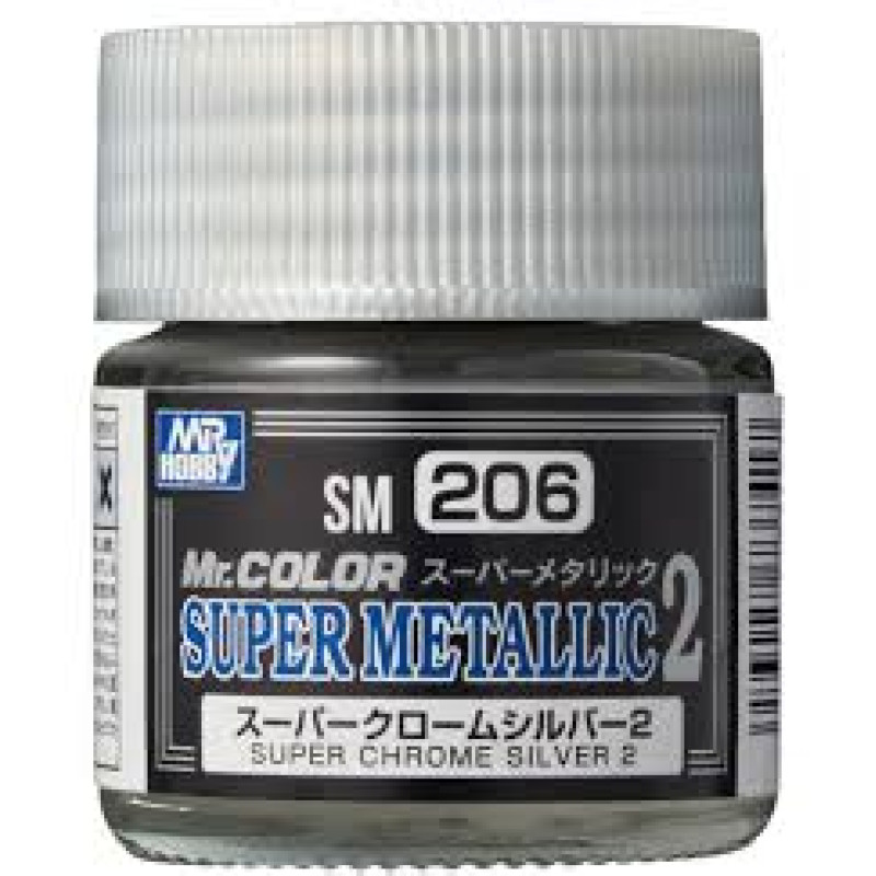 SM-206 Mr. Color Super Metallic Colors II Super Chrome Silver 2 10ml.