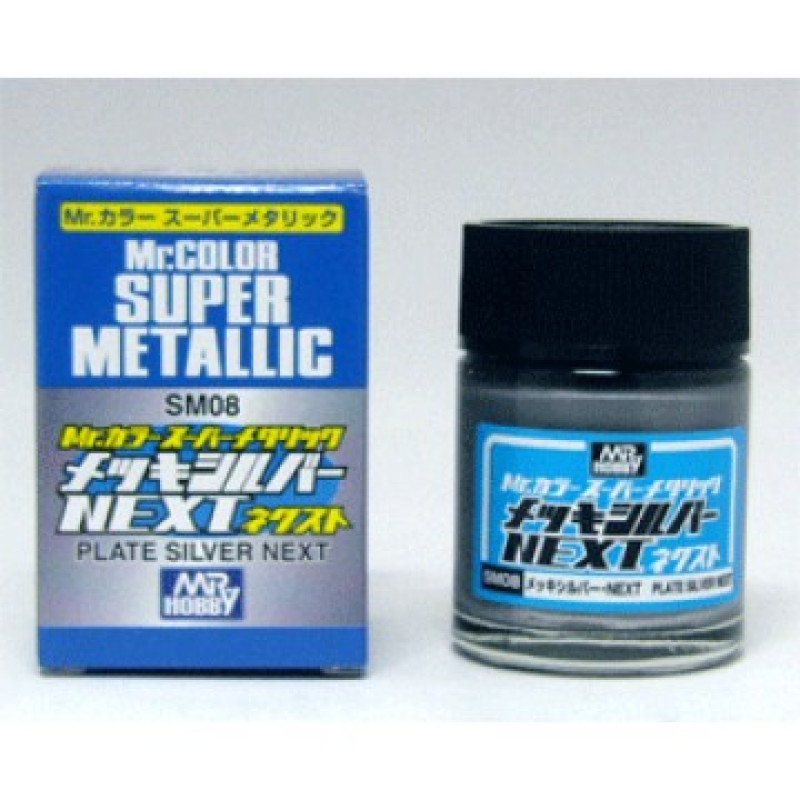 SM-08 Plate Silver Mr. Color Super Metallic solventne akrilne boje 18ml