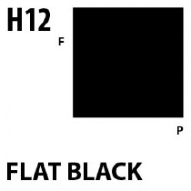H12 Flat Black Aqueous Hobby 10 ml. boja