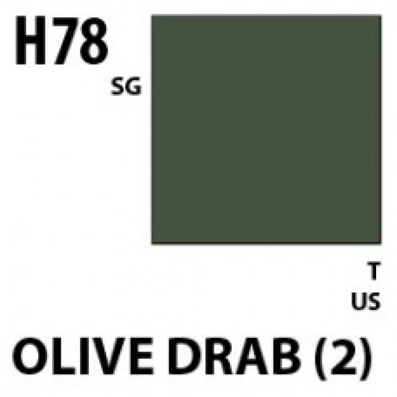 H78 Olive Drab (2) Aqueous Hobby 10 ml. boja