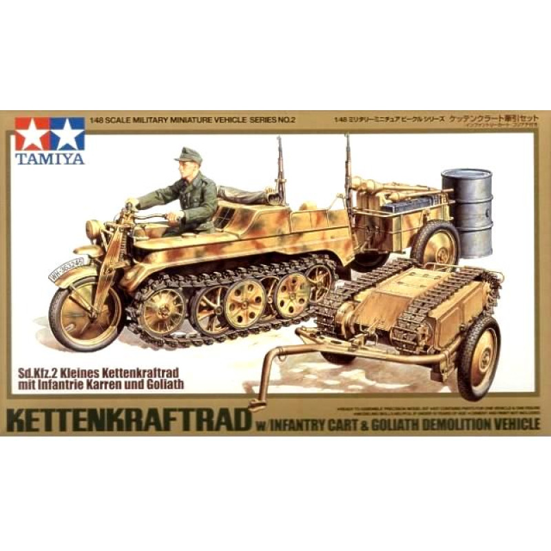 1/48 Kettenkrad w/Cart & Goliath Vehicle