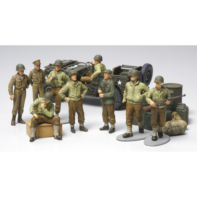 1/48 WWII US Infantry at rest with Jeep