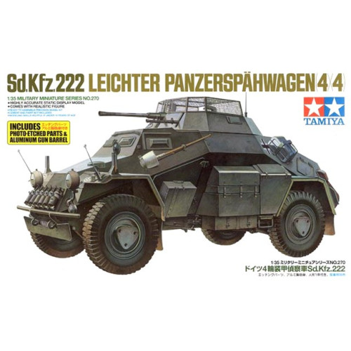 1/35 Sd.Kfz. 222 Leichter Panzerspähwagen (4x4) includes photo-etched parts & aluminium gun barrel