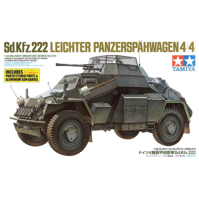 1/35 Sd.Kfz. 222 Leichter Panzerspähwagen (4x4) includes photo-etched parts & aluminium gun barrel