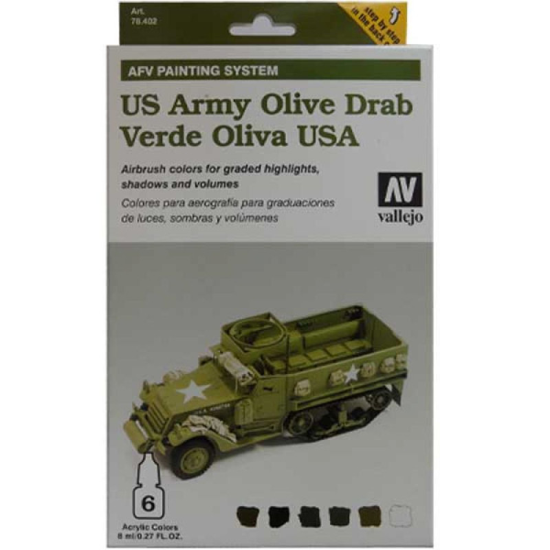 US Army Olive Drab AFV Armour Paint System 8ml. Akrilna boja 