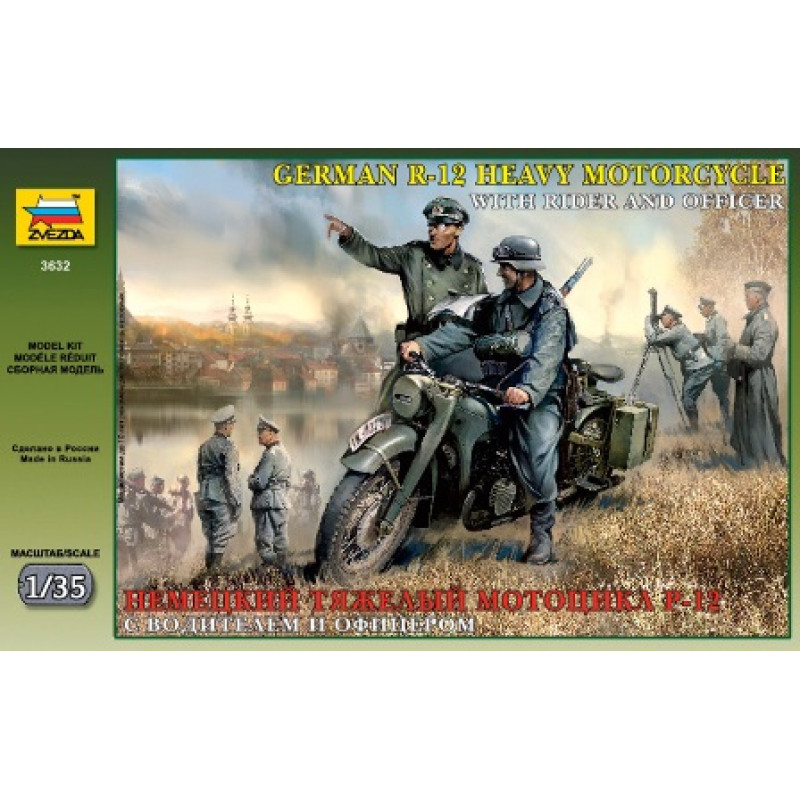 1:35 German R-12 Heavy Motorcycle with rider and officer