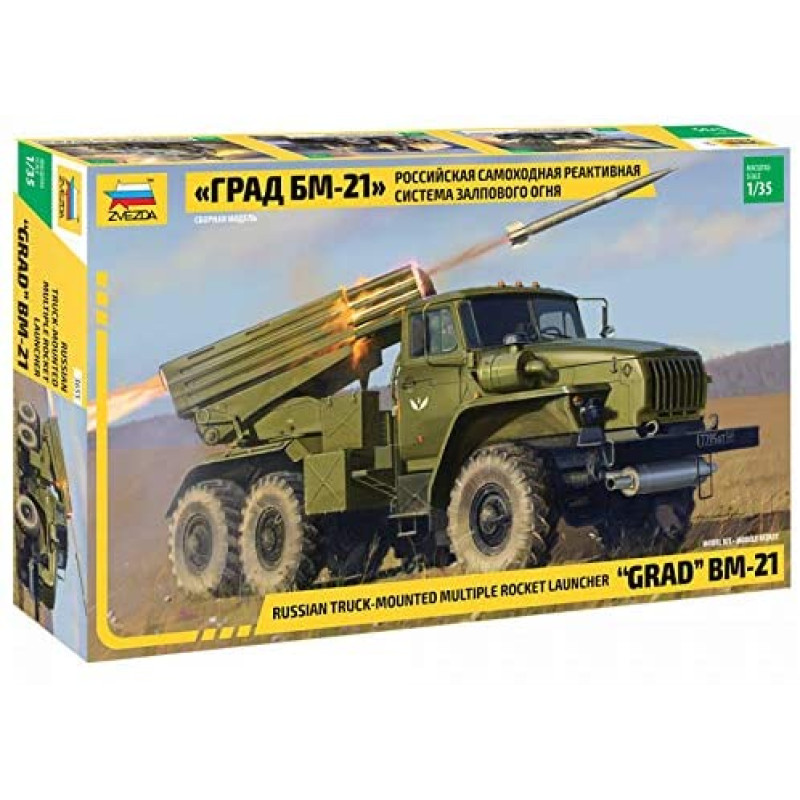 Russian truck-mounted rocket launcher Grad BM-21  1/35