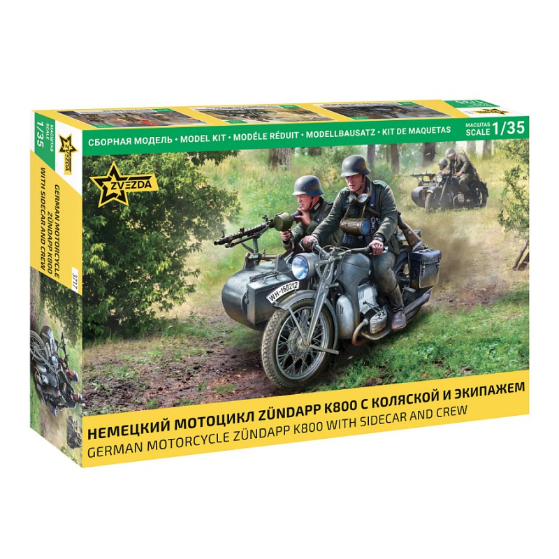 German Motocycle Zündapp K800 with sidecar and crew  1/35